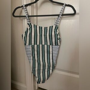 Anthropologie One Piece Striped Swimsuit, Small, Padded, NEW
